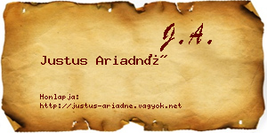 Justus Ariadné névjegykártya